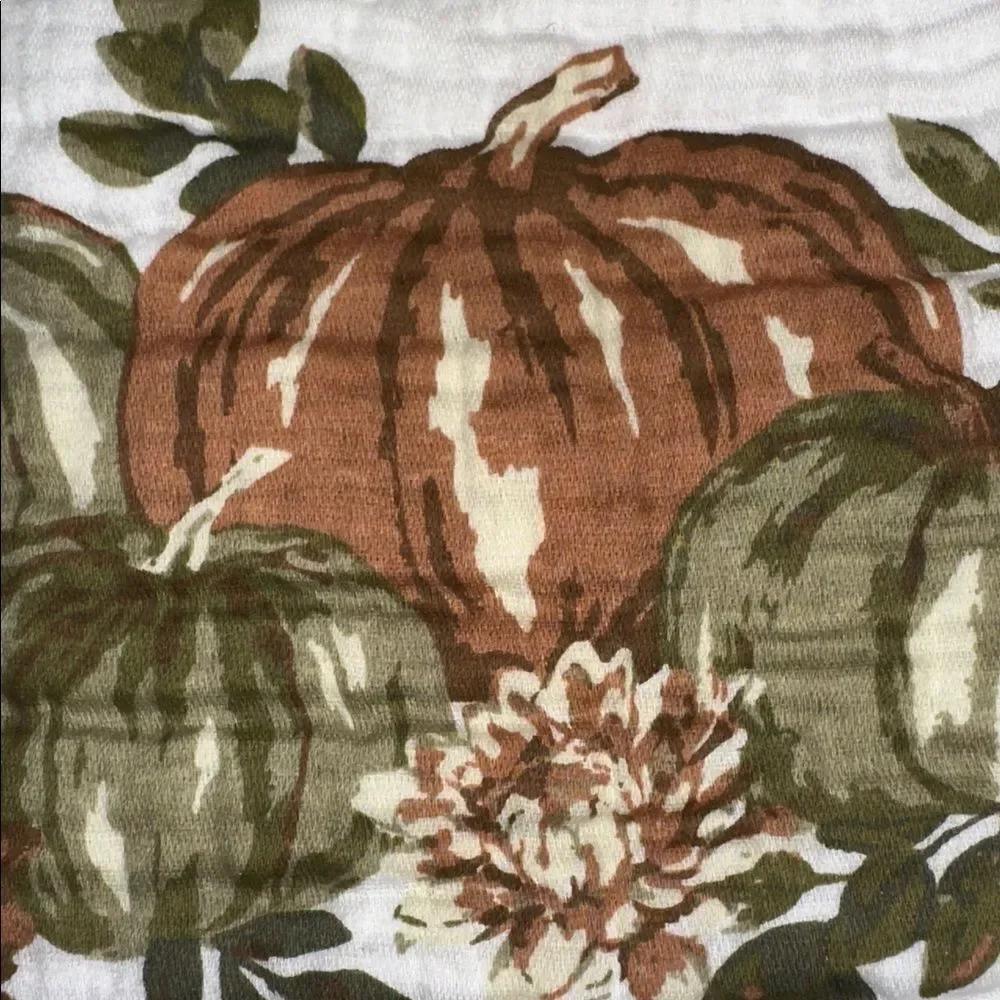 SC White Sage Green Brown Cotton Gauze Fall Harvest Pumpkin Kitchen Towels
